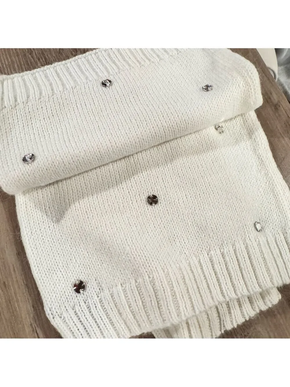 Victoria's Secret Ivory Knit Hat and Infinity Scarf Set
